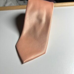 Jacob Alexander Peach Satin Silk Blend Necktie Men Formal Wedding Business